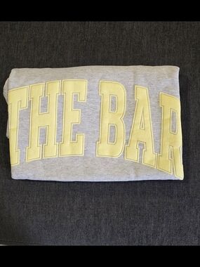NEW The BAR S VARSITY SWEATSHIRT LT HEATHER GREY / LEMON Sold Out
